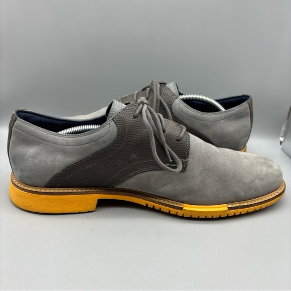 Cole Haan Derby Men's Size 12 M Gray Suede Yellow Soles Casual Shoes (Stains) - Picture 8 of 14